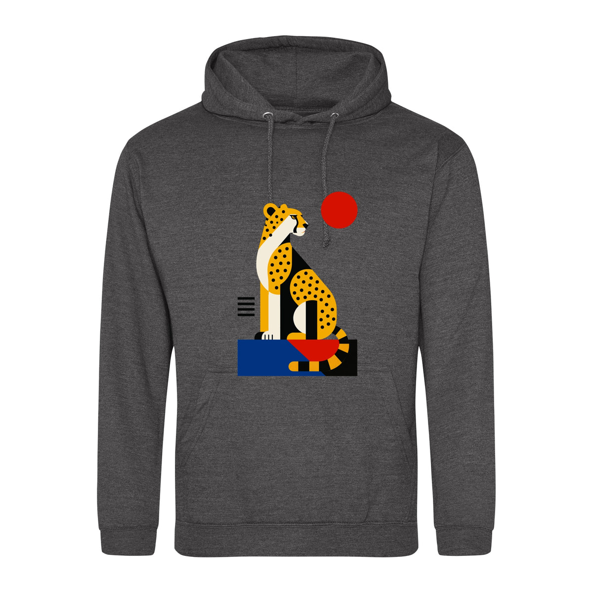 Poised Cheetah Adult Hoodie - Modern Menagerie Charcoal colour variant image