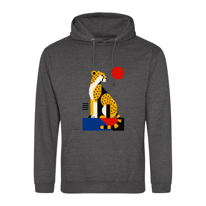 Poised Cheetah Adult Hoodie - Modern Menagerie Charcoal colour variant image
