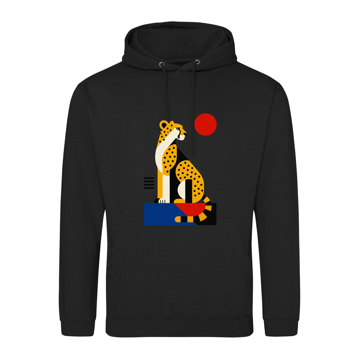 Poised Cheetah Adult Hoodie - Modern Menagerie Deep Black colour variant image
