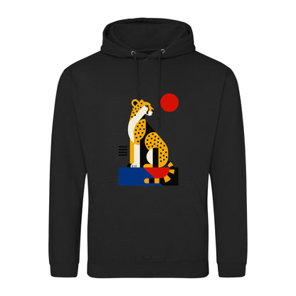 Poised Cheetah Adult Hoodie - Modern Menagerie Deep Black colour variant image