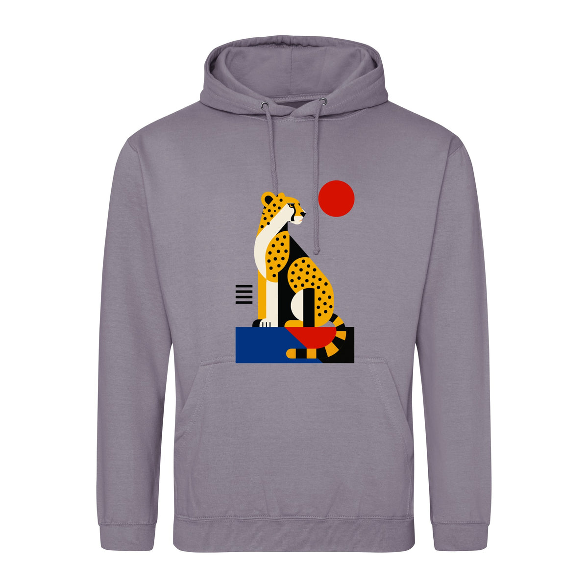 Poised Cheetah Adult Hoodie - Modern Menagerie Dusty Lilac colour variant image