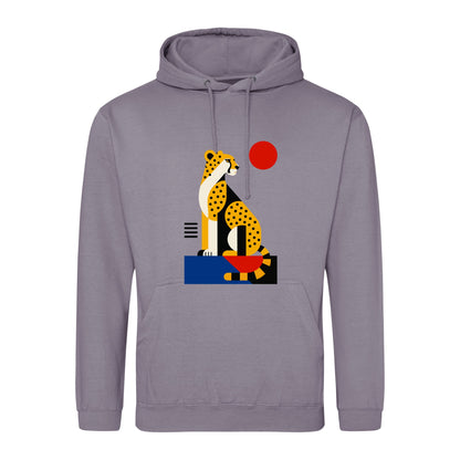 Poised Cheetah Adult Hoodie - Modern Menagerie Dusty Lilac colour variant image