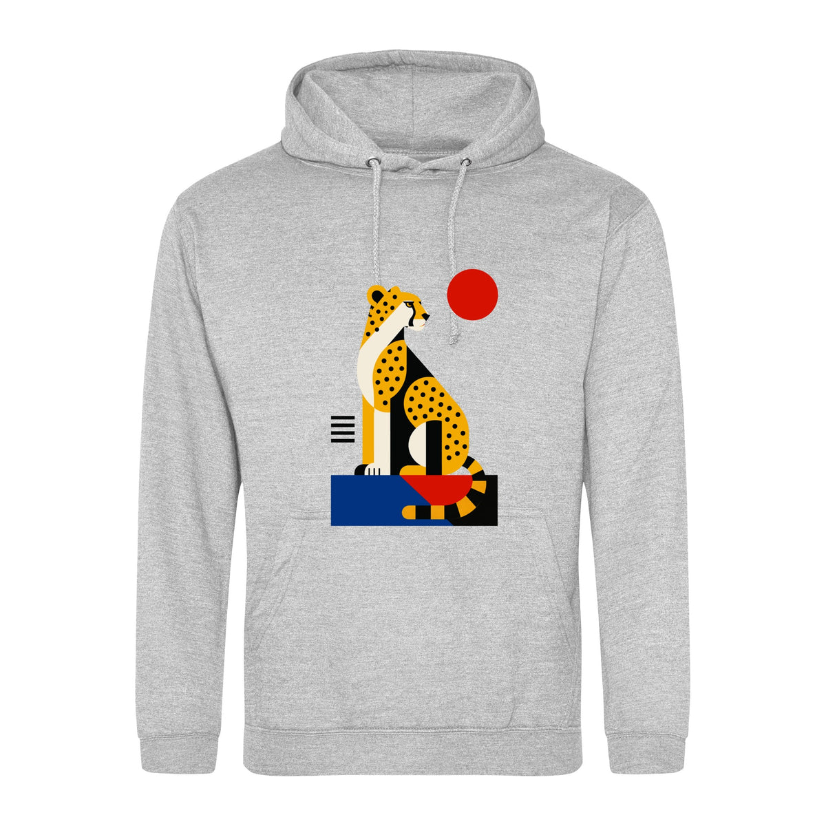 Poised Cheetah Adult Hoodie - Modern Menagerie Heather Grey colour variant image