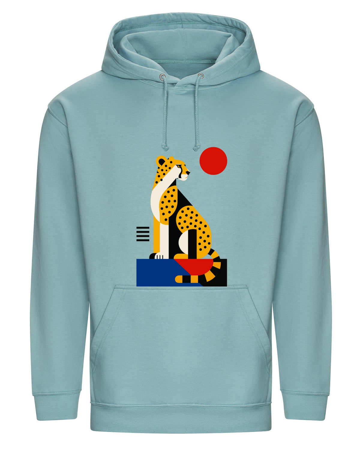 Poised Cheetah Adult Hoodie - Modern Menagerie Seafoam colour variant image