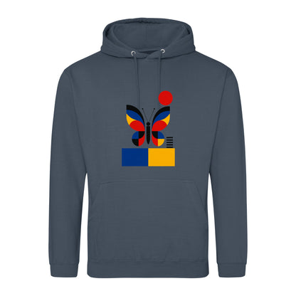 Butterfly in Balance Adult Hoodie - Modern Menagerie Airforce Blue colour variant image