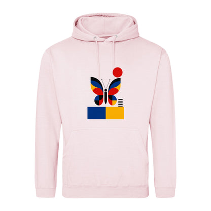 Butterfly in Balance Adult Hoodie - Modern Menagerie Baby Pink colour variant image