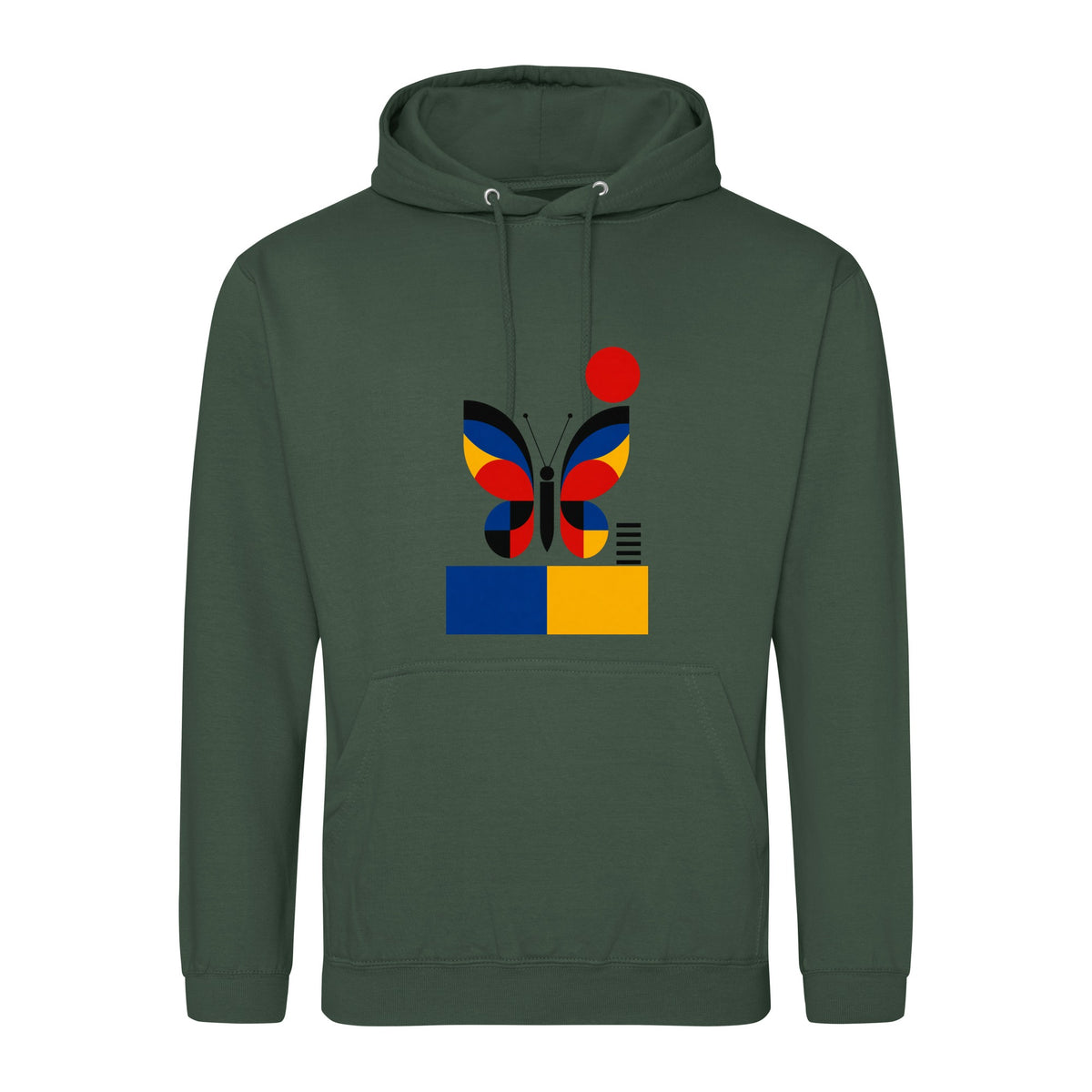 Butterfly in Balance Adult Hoodie - Modern Menagerie Bottle Green colour variant image
