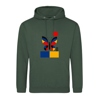 Butterfly in Balance Adult Hoodie - Modern Menagerie Bottle Green colour variant image