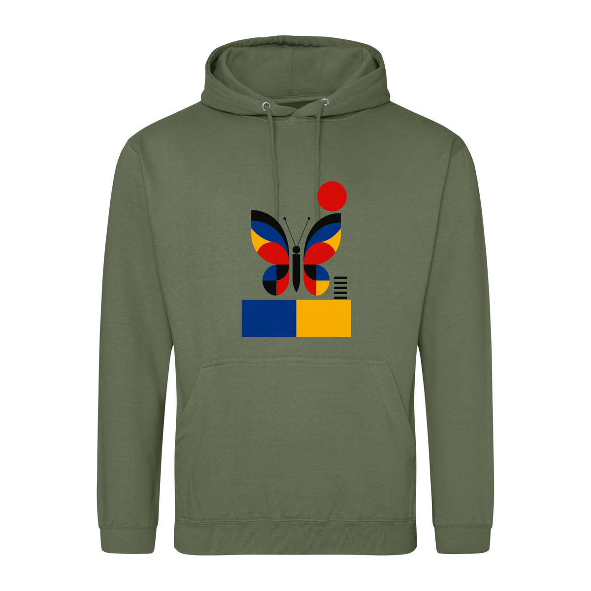 Butterfly in Balance Adult Hoodie - Modern Menagerie Earthy Green colour variant image