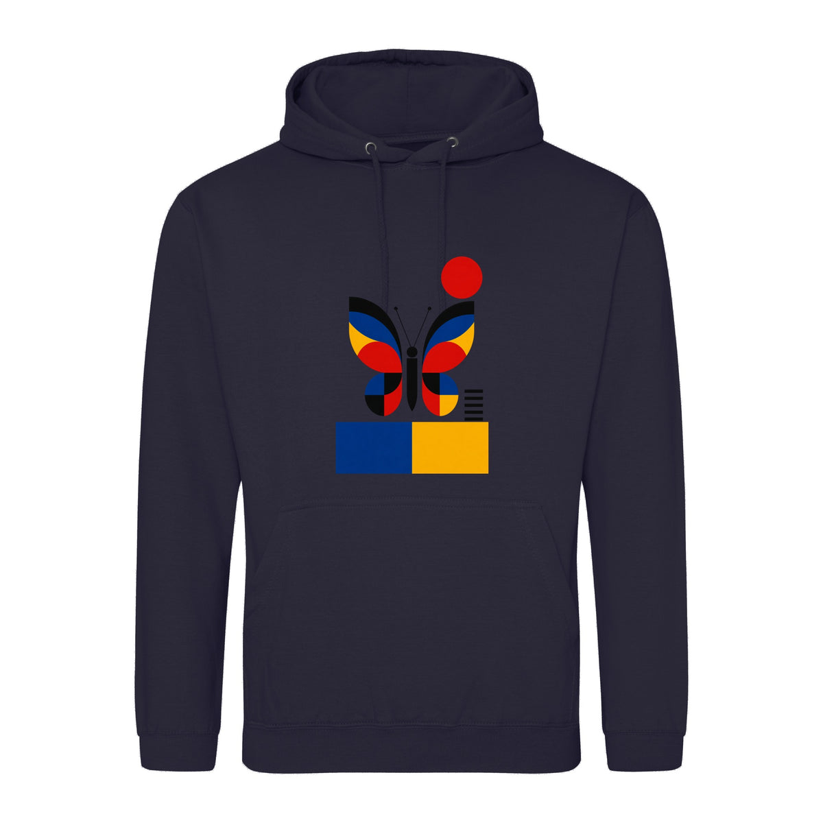 Butterfly in Balance Adult Hoodie - Modern Menagerie French Navy colour variant image