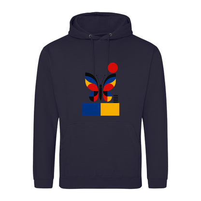 Butterfly in Balance Adult Hoodie - Modern Menagerie French Navy colour variant image
