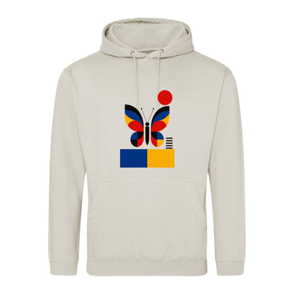 Butterfly in Balance Adult Hoodie - Modern Menagerie Natural Stone colour variant image