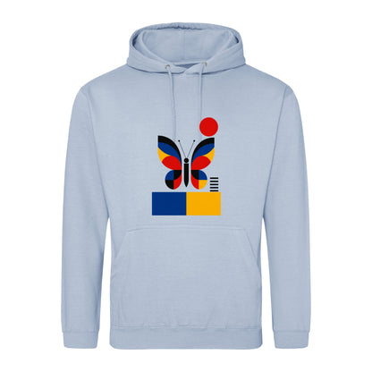 Butterfly in Balance Adult Hoodie - Modern Menagerie Sky Blue colour variant image