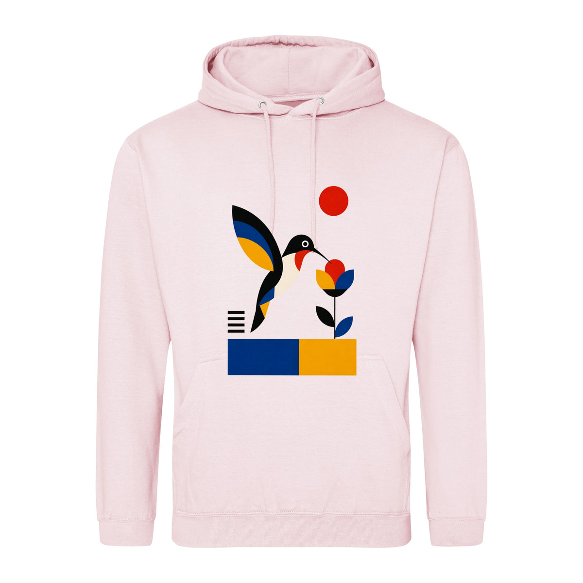 Hummingbird Bloom Adult Hoodie - Modern Menagerie Baby Pink colour variant image