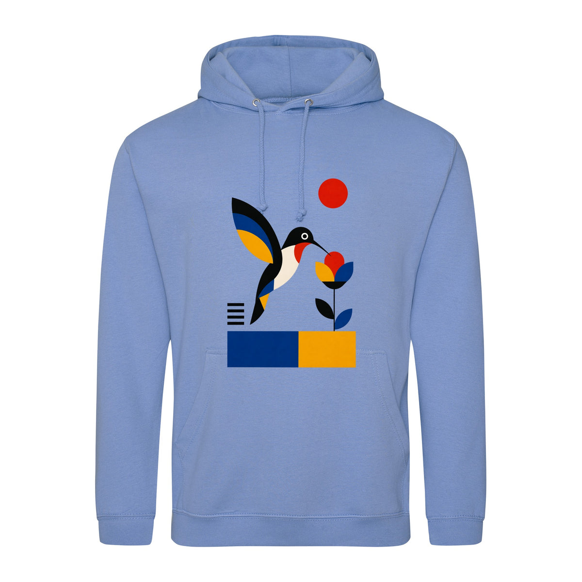 Hummingbird Bloom Adult Hoodie - Modern Menagerie Cornflower Blue colour variant image