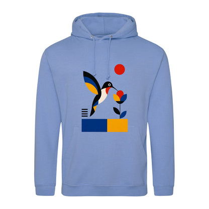 Hummingbird Bloom Adult Hoodie - Modern Menagerie Cornflower Blue colour variant image