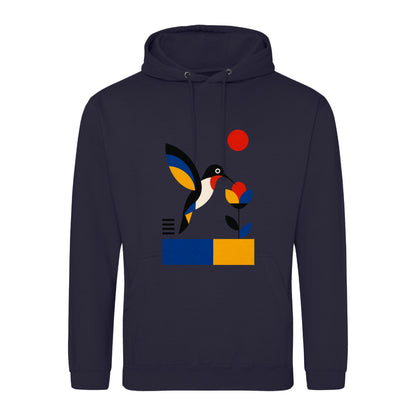 Hummingbird Bloom Adult Hoodie - Modern Menagerie French Navy colour variant image