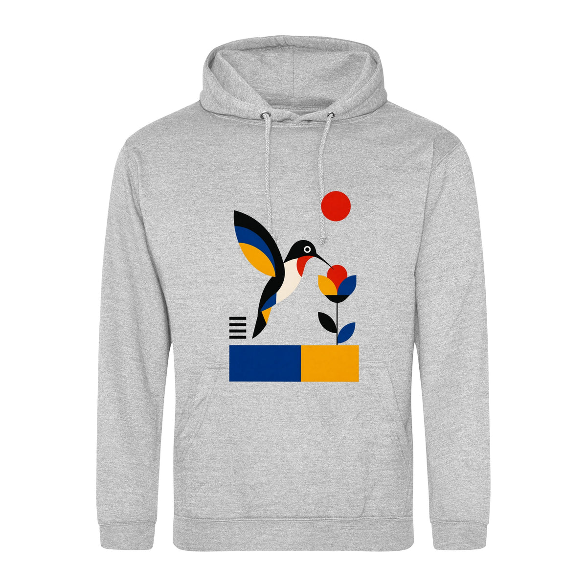 Hummingbird Bloom Adult Hoodie - Modern Menagerie Heather Grey colour variant image