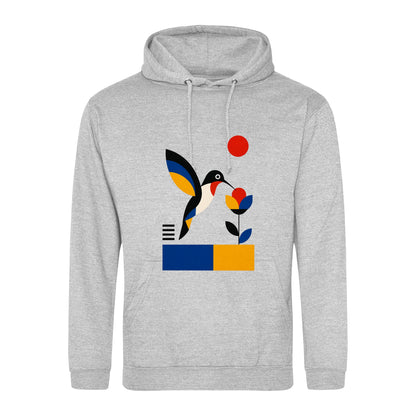Hummingbird Bloom Adult Hoodie - Modern Menagerie Heather Grey colour variant image