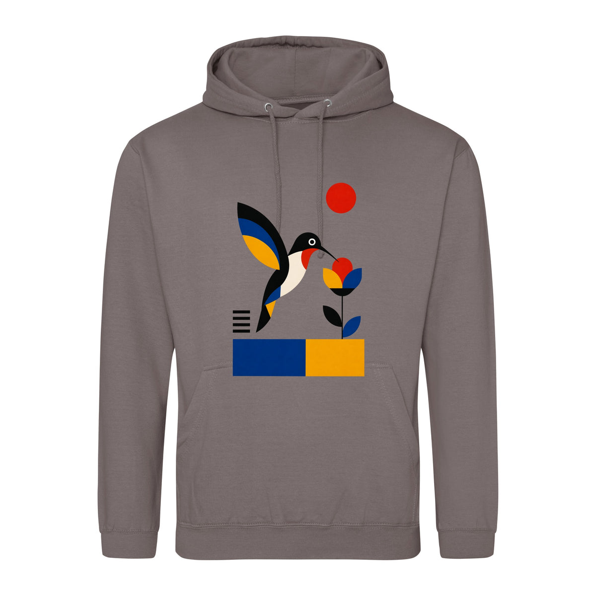 Hummingbird Bloom Adult Hoodie - Modern Menagerie Mocha Brown colour variant image