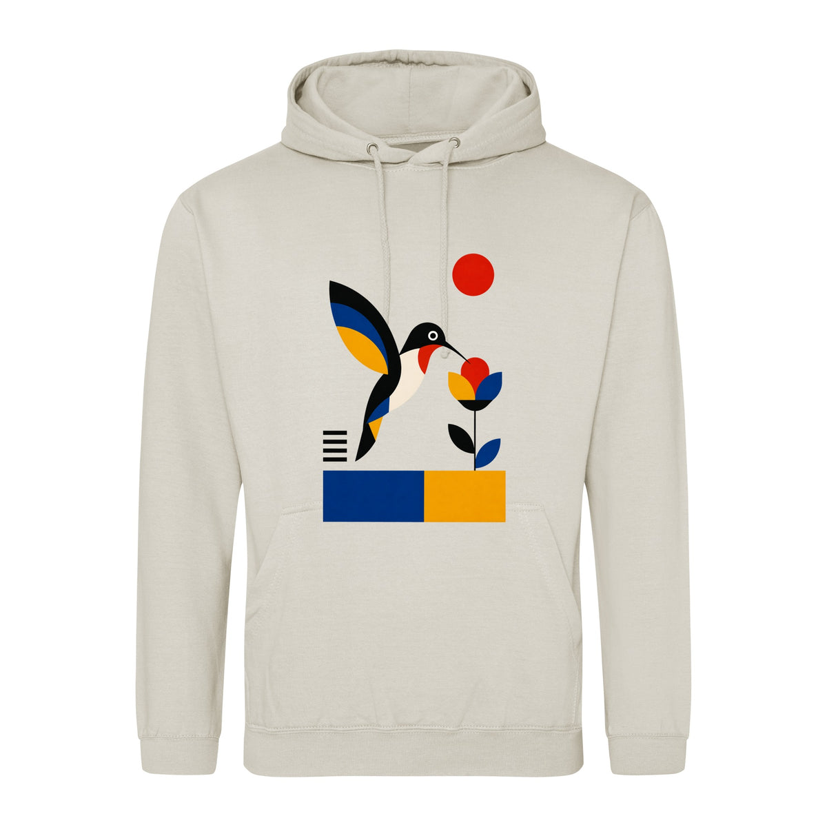 Hummingbird Bloom Adult Hoodie - Modern Menagerie Natural Stone colour variant image