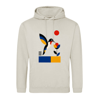 Hummingbird Bloom Adult Hoodie - Modern Menagerie Natural Stone colour variant image
