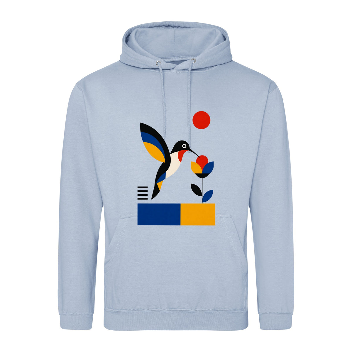 Hummingbird Bloom Adult Hoodie - Modern Menagerie Sky Blue colour variant image