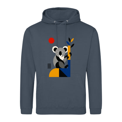 Climbing Koala Adult Hoodie - Modern Menagerie Airforce Blue colour variant image