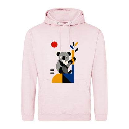 Climbing Koala Adult Hoodie - Modern Menagerie Baby Pink colour variant image