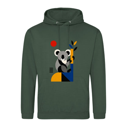 Climbing Koala Adult Hoodie - Modern Menagerie Bottle Green colour variant image