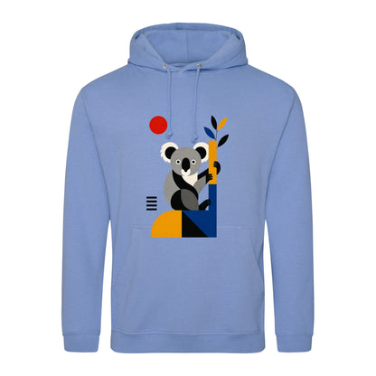 Climbing Koala Adult Hoodie - Modern Menagerie Cornflower Blue colour variant image