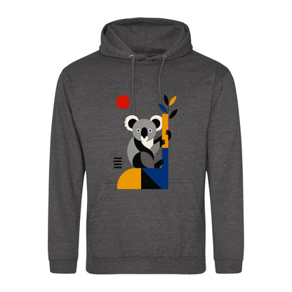 Climbing Koala Adult Hoodie - Modern Menagerie Charcoal colour variant image