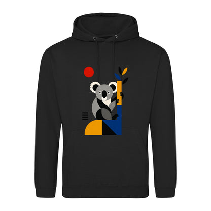 Climbing Koala Adult Hoodie - Modern Menagerie Deep Black colour variant image