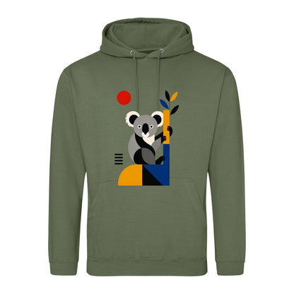 Climbing Koala Adult Hoodie - Modern Menagerie Earthy Green colour variant image