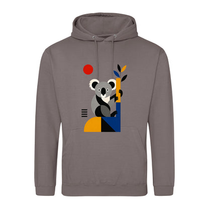 Climbing Koala Adult Hoodie - Modern Menagerie Mocha Brown colour variant image