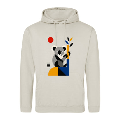 Climbing Koala Adult Hoodie - Modern Menagerie Natural Stone colour variant image
