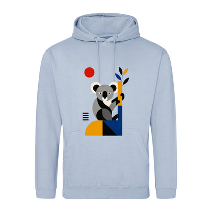 Climbing Koala Adult Hoodie - Modern Menagerie Sky Blue colour variant image