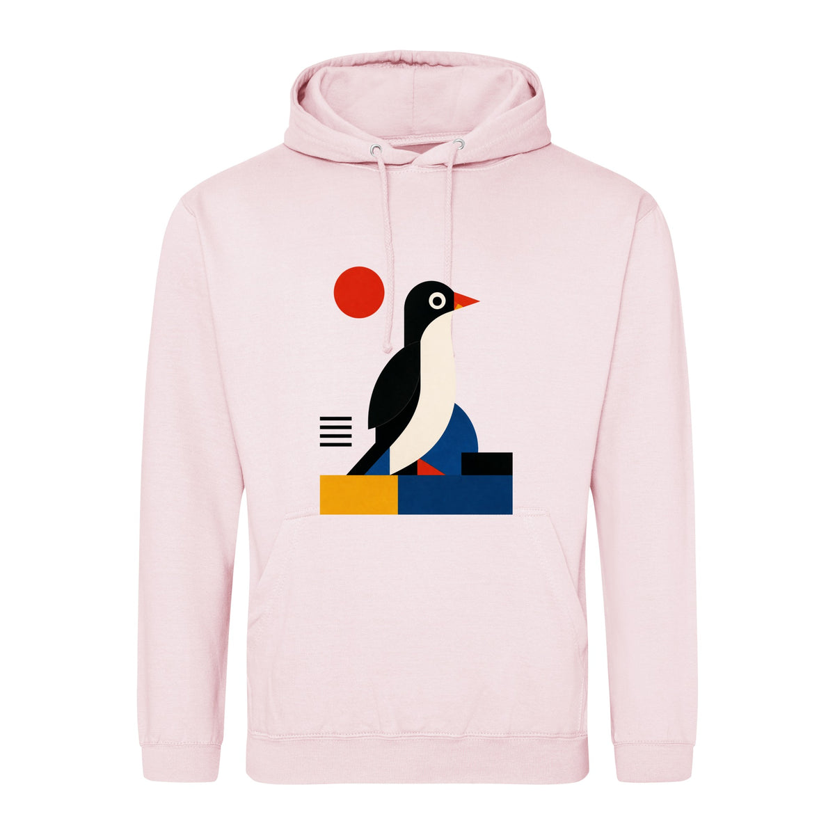 Penguin Profile Adult Hoodie - Modern Menagerie Baby Pink colour variant image