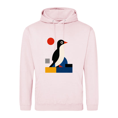 Penguin Profile Adult Hoodie - Modern Menagerie Baby Pink colour variant image