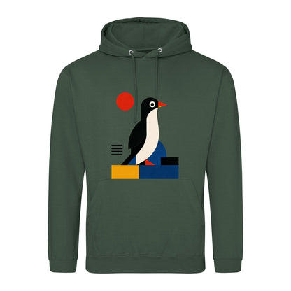 Penguin Profile Adult Hoodie - Modern Menagerie Bottle Green colour variant image
