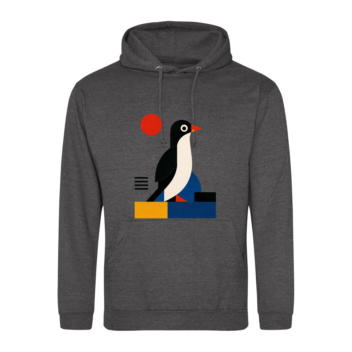 Penguin Profile Adult Hoodie - Modern Menagerie Charcoal colour variant image