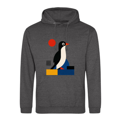 Penguin Profile Adult Hoodie - Modern Menagerie Charcoal colour variant image