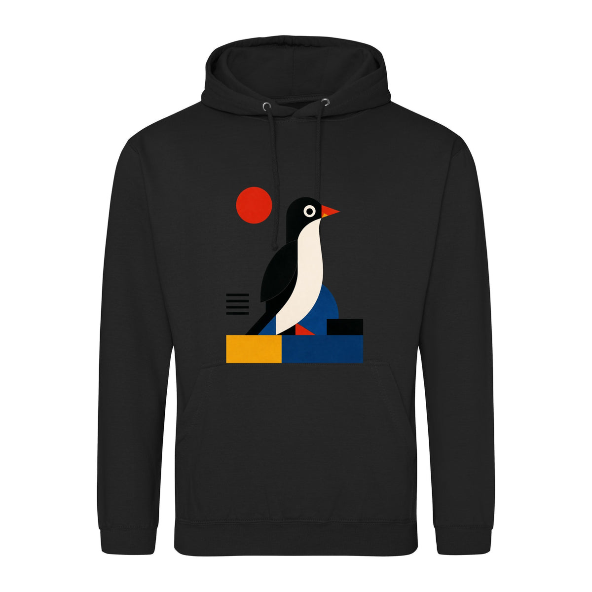 Penguin Profile Adult Hoodie - Modern Menagerie Deep Black colour variant image