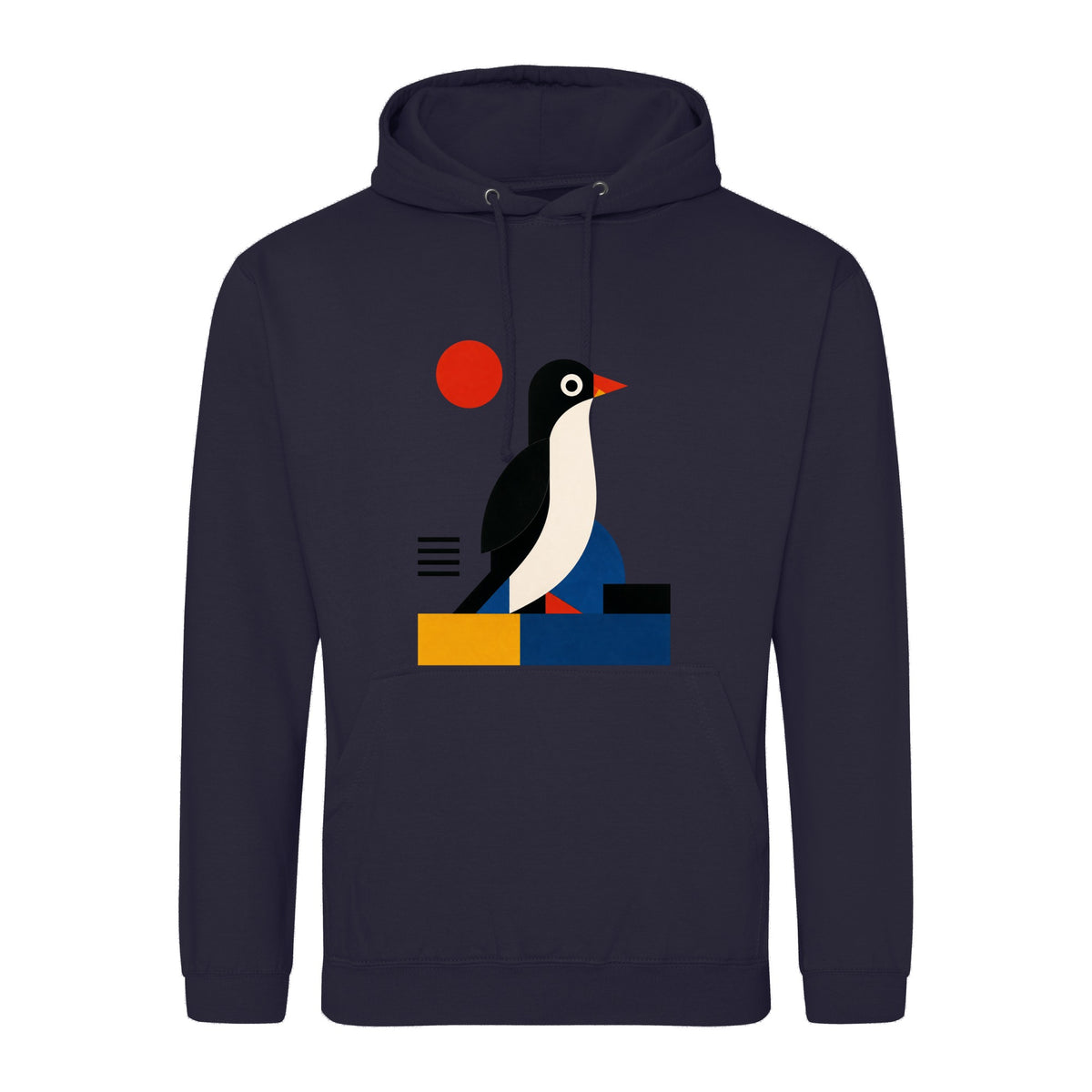 Penguin Profile Adult Hoodie - Modern Menagerie French Navy colour variant image