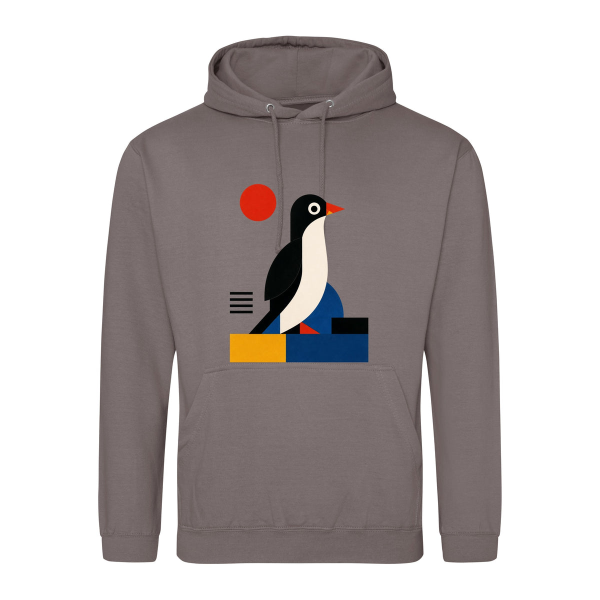 Penguin Profile Adult Hoodie - Modern Menagerie Mocha Brown colour variant image