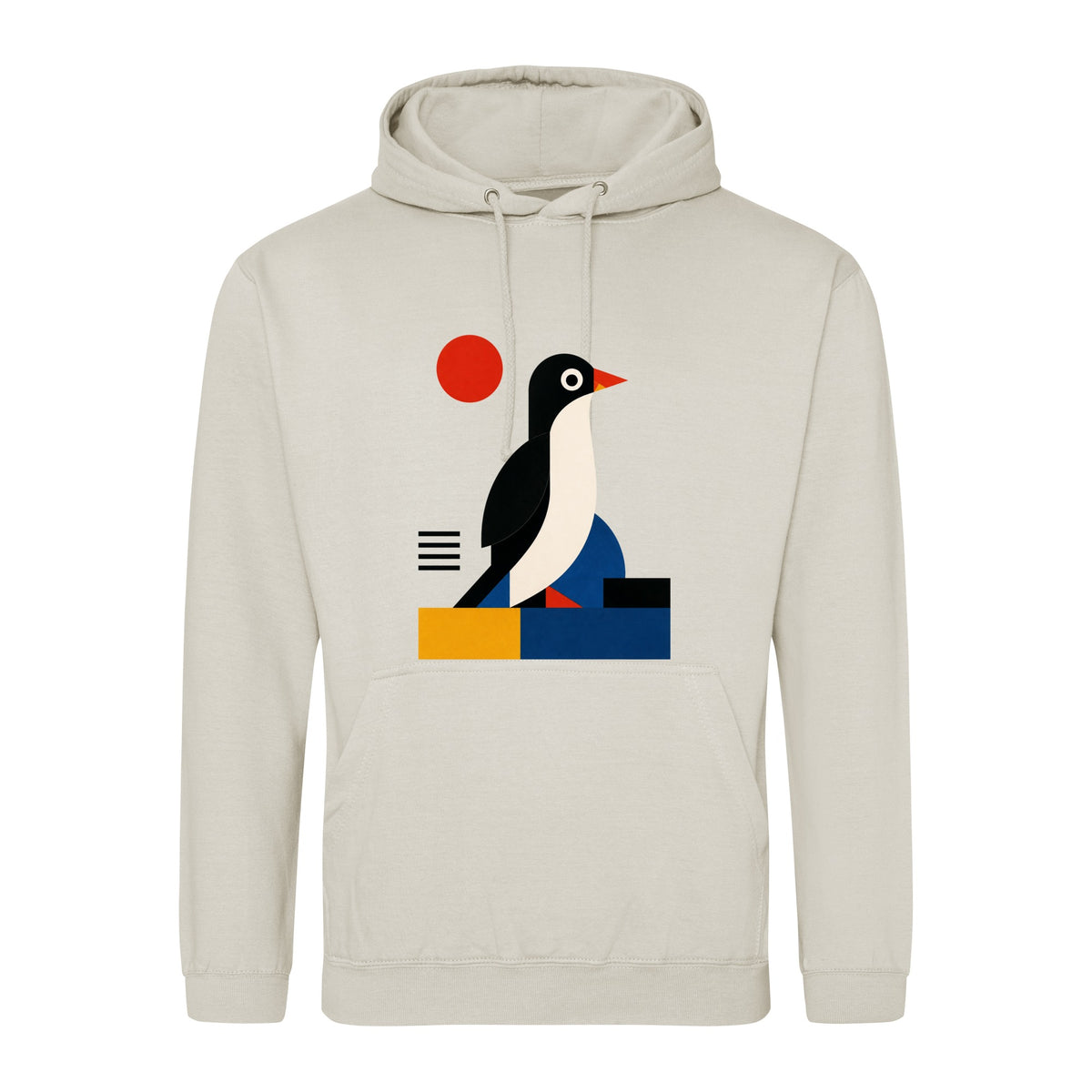 Penguin Profile Adult Hoodie - Modern Menagerie Natural Stone colour variant image