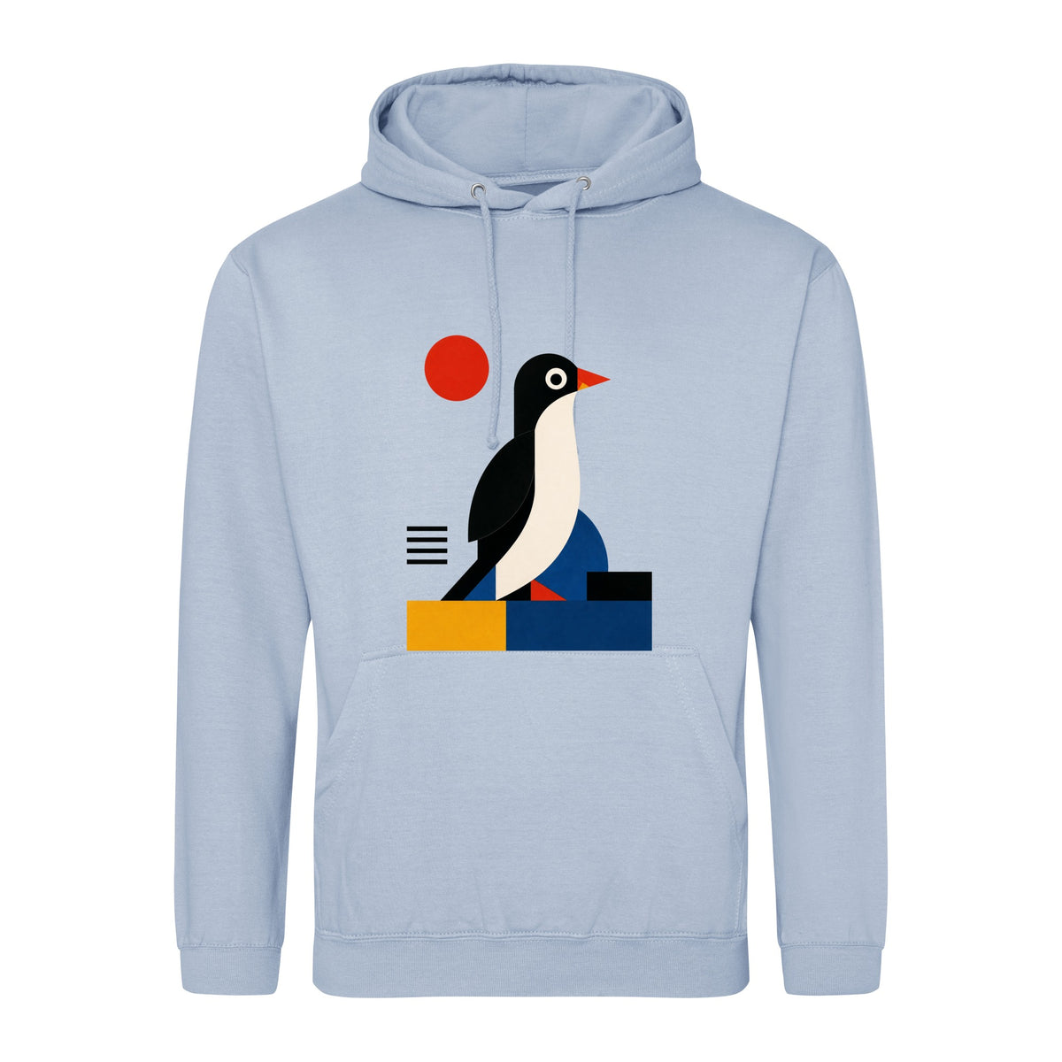 Penguin Profile Adult Hoodie - Modern Menagerie Sky Blue colour variant image