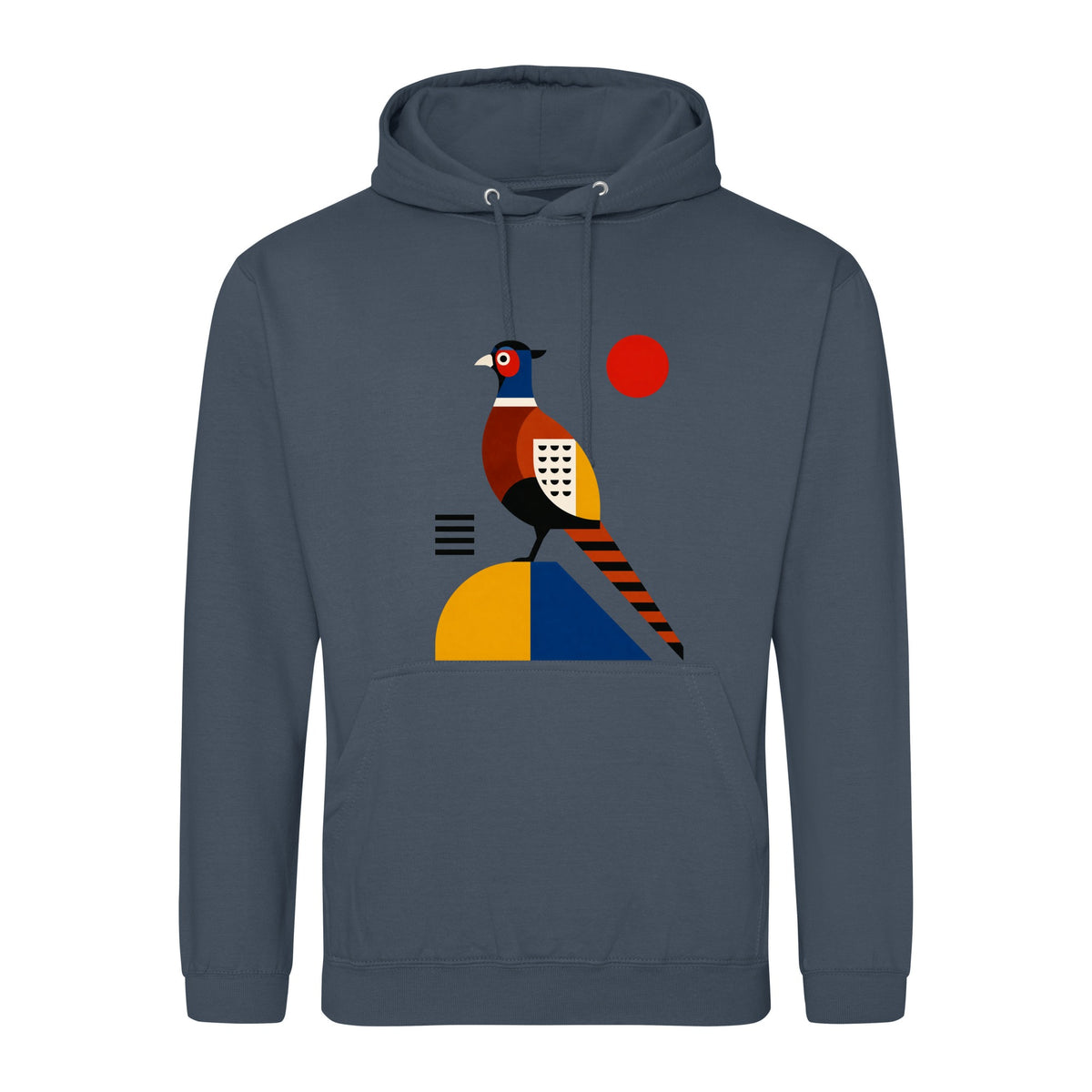 Pheasant in Form Adult Hoodie - Modern Menagerie Airforce Blue colour variant image
