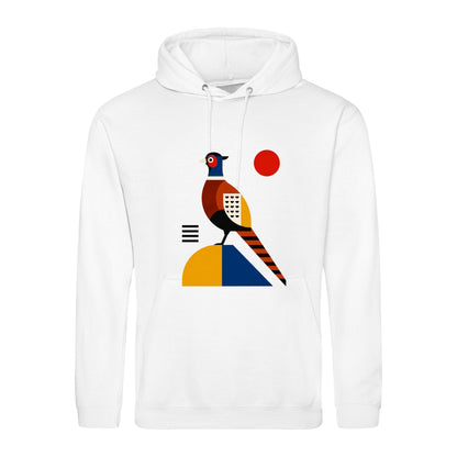 Pheasant in Form Adult Hoodie - Modern Menagerie Arctic White colour variant image