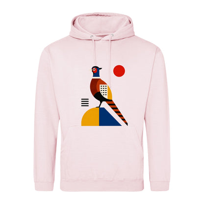 Pheasant in Form Adult Hoodie - Modern Menagerie Baby Pink colour variant image